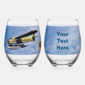 ムース飛んでいる航空デハビラン・オッター ステムなしワイングラス (正面)