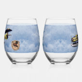 ムース飛んでいる航空デハビラン・オッター ステムなしワイングラス (左)