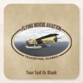 ムース飛んでいる航空デハヴィランドDH3-Cオッター スクエアペーパーコースター (正面)