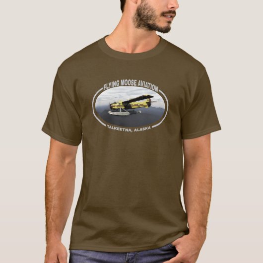 ムース飛んでいる航空デハヴィランドDH3-Cオッター Tシャツ (正面)