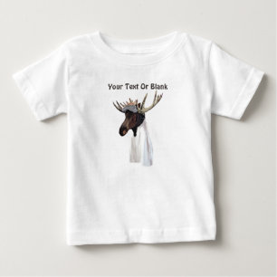 ムース飛んでいる航空パイロット ベビーTシャツ