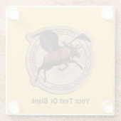 ムース飛んでいる航空用パッチ ガラスコースター (裏面)