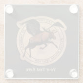 ムース飛んでいる航空用パッチ ガラスコースター (裏面)