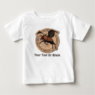 ムース飛んでいる航空用パッチ ベビーTシャツ