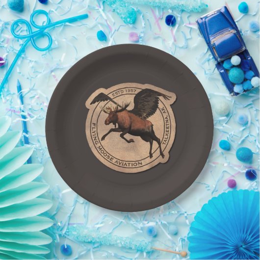ムース飛んでいる航空用パッチ ペーパープレート (パーティー)