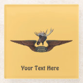 ムース飛んでいる航空翼 ガラスコースター (正面)