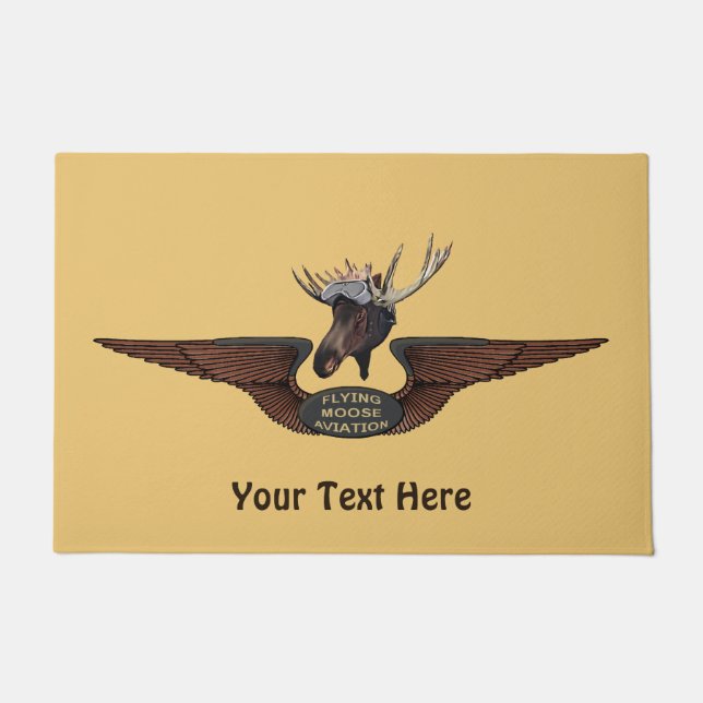 ムース飛んでいる航空翼 ドアマット (正面)