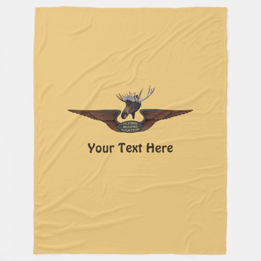 ムース飛んでいる航空翼 フリースブランケット (正面)