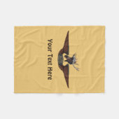 ムース飛んでいる航空翼 フリースブランケット (正面(横))