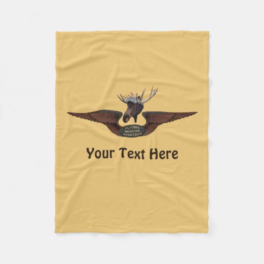 ムース飛んでいる航空翼 フリースブランケット (正面)