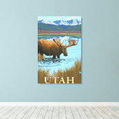 ムース飲みユタ キャンバスプリント (インサイチュ (ウッドフロア))