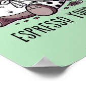 ムース飲むコーヒーを水玉模様ローブ ポスター (角)