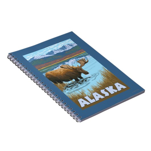 ムース飲料水ヴィンテージ旅行ポスター ノートブック (右側)