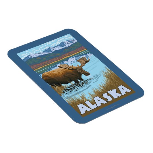 ムース飲料水ヴィンテージ旅行ポスター マグネット (右側)