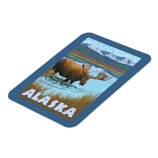 ムース飲料水ヴィンテージ旅行ポスター マグネット (左側)