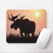 ムース、アルセス・アルケス、大きな〔雄ジカの〕枝角の雄牛。 マウスパッド (マウス)