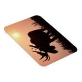 ムース、アルセス・アルケス、大きな〔雄ジカの〕枝角の雄牛。 マグネット (右側)