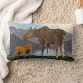 ムース・イン・ザ・メドウ ランバークッション (ブランケット)