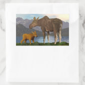 ムース・イン・ザ・メドウ 長方形シール (バッグ)