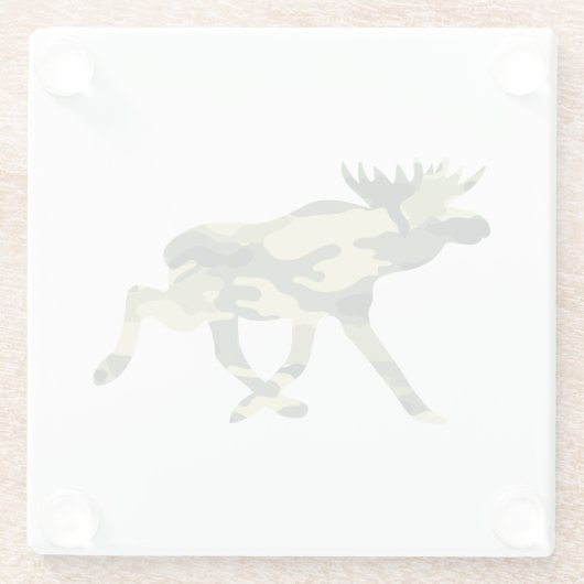 ムース/エルクウッドランドカモフラージュ/迷彩柄 ガラスコースター (裏面)