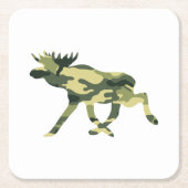 ムース/エルクウッドランドカモフラージュ/迷彩柄 スクエアペーパーコースター (正面)