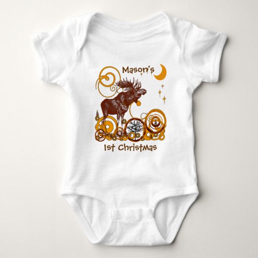 ムース・クリスマス ベビーボディスーツ (正面)