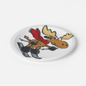 ムース·スキーヤーの漫画|背景色を選択 ペーパープレート (アングル)