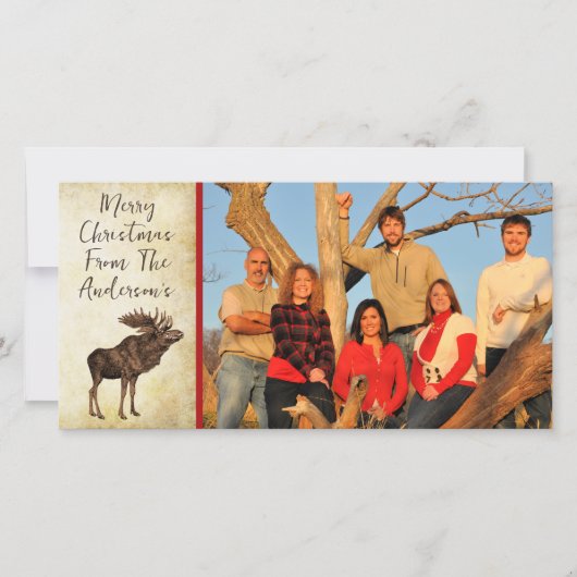 ムース&スノーフレークメリークリスマス シーズンカード (正面)