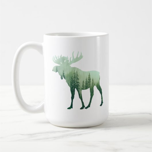 ムース・ディアと森の自然 コーヒーマグカップ (左)
