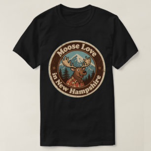 ムース ラブ ニューハンプシャー 森の芸術作品 Tシャツ