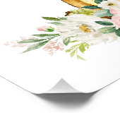 ムース、森林動物、ボホ、ピンク色の花 フォトプリント (角)