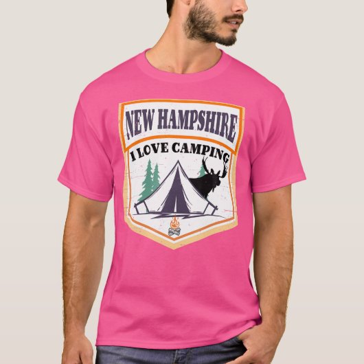 ムースTシャツとニューハンプシャーのキャンプが大好き Tシャツ (正面)