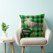 ムーズ素朴グリーンプレイド追加の名前装飾用クッション クッション (椅子)