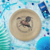 ムーセ飛んでいるー航空ロゴ ペーパープレート (パーティー)