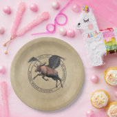 ムーセ飛んでいるー航空ロゴ ペーパープレート (パーティー)