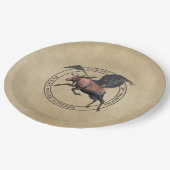 ムーセ飛んでいるー航空ロゴ ペーパープレート (アングル)