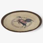 ムーセ飛んでいるー航空ロゴ ペーパープレート (アングル)