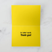 『ムーチャス·グラシアス·イン·ウッダー·ワーズ』感謝していの カード (内部)