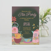 ムーディお洒落ティーパーティー誕生日 招待状 (スタンド正面)