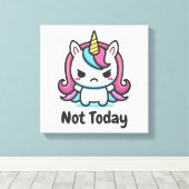 ムーディかわいいユニコーンカスタム文字 キャンバスプリント (インサイチュ (ウッドフロア))