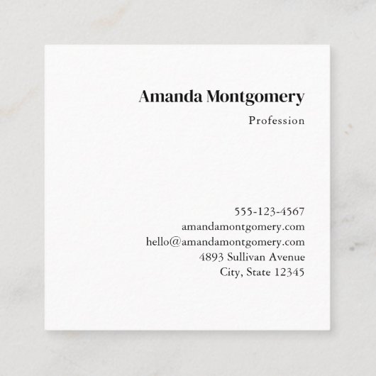 ムーディで美しい自然景観 スクエア名刺 (裏面)