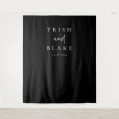 ムーディなブラック写真背景 タペストリー (正面)