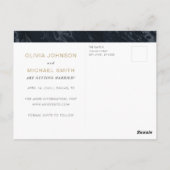 ムーディな色合い ミッドナイトブルー マーブル 保存してお待ちください ポストカード (裏面)