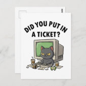 ムーディの頼ヘルプデスクの猫が、チケットを入れた ポストカード (正面/裏面)