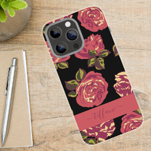 ムーディはっきりしたーガーリーピンクローズ開花 iPhone 16 PRO MAXケース