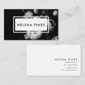 ムーディはっきりしたーパインタリーの花の白黒 名刺 (正面/裏面)