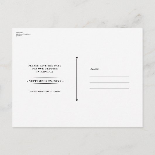 ムーディはっきりしたーフラワーエンチャントフローラ保存日付 案内ポストカード (裏面)