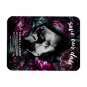 ムーディはっきりしたーフラワーブラックエンチャントフローラ結婚ズ マグネット (横)