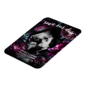 ムーディはっきりしたーフラワーブラックエンチャントフローラ結婚ズ マグネット (左側)