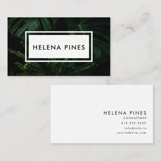 ムーディはっきりしたーモンテ葉ラ熱帯緑ビジネス 名刺 (正面/裏面)